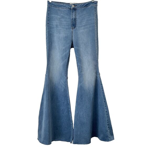 We The Free Jeans Just Float On Flare Leg Bell Bottom Blue 31 - Picture 9 of 15